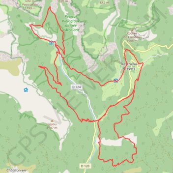 Trace GPS Le Cirque d'Archiane, le ravin de Pellebit (Drôme), itinéraire, parcours