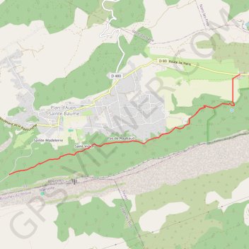 Trace GPS Sainte-Baume - Plan d'Aups, itinéraire, parcours