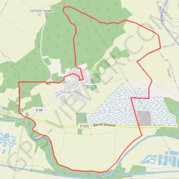 Trace GPS Au fil du val de l'Aisne, itinéraire, parcours