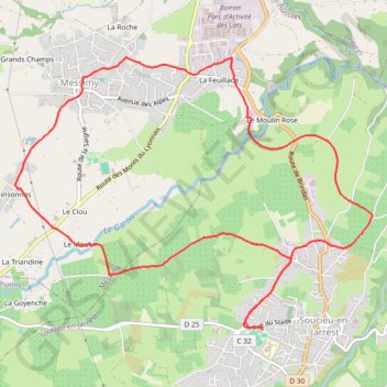 Trace GPS Soucieu-en-Jarrest (69), itinéraire, parcours