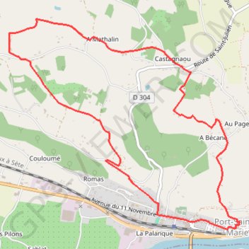 Trace GPS Port-Sainte-Marie, sur la route des pèlerins de Saint-Jacques - Pays de la vallée du Lot, itinéraire, parcours