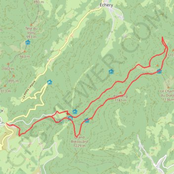 Trace GPS Le Brézouard - Sainte-Marie-aux-Mines, itinéraire, parcours