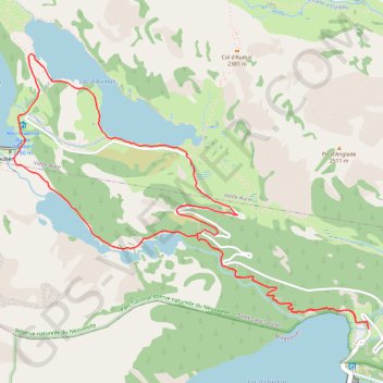 Trace GPS Lac d'Orédon, les Laquettes, le Lac d'Aubert et d'Aumar, itinéraire, parcours