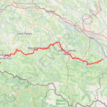 Trace GPS GR78 De Asson à Saint-Jean-Pied-de-Port (Pyrénées-Atlantiques), itinéraire, parcours