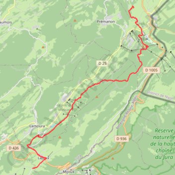 Trace GPS Les Rousses-Lajoux, itinéraire, parcours