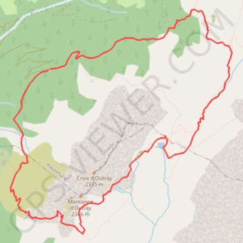 Trace GPS Le tour de la montagne d'Outray, itinéraire, parcours