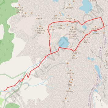 Trace GPS Pica Sierra et Gran Eriste par l'ibón de Sein, itinéraire, parcours