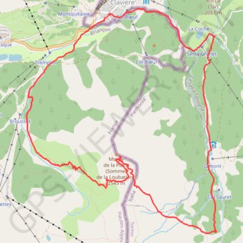 Trace GPS Monte La Plane (Sommet de la Loubatière), itinéraire, parcours