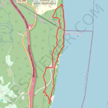 Trace GPS Palisades Interstate Park Loop via White Shore and Long Path, itinéraire, parcours