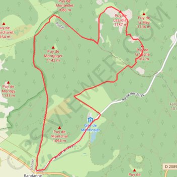 Trace GPS Puy de la vache, itinéraire, parcours