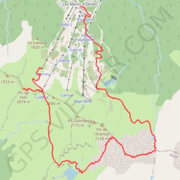 Trace GPS Pic du Han - Monts d'Olmes, itinéraire, parcours