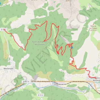 Trace GPS La Montagne - La Roche des Arnauds (Grande Traversée des Préalpes), itinéraire, parcours