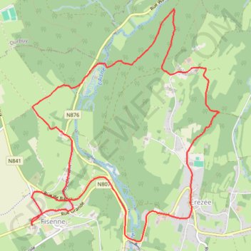 Trace GPS Fisenne - Province du Luxembourg - Belgique, itinéraire, parcours