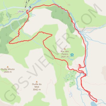 Trace GPS A pied du village de l'Ecot jusqu'au glacier des Evettes, itinéraire, parcours