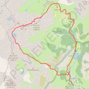 Trace GPS Ski de Rando - Sommet des Garrets, itinéraire, parcours