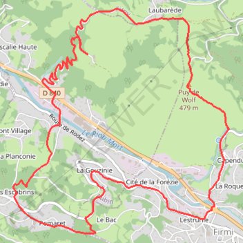 Trace GPS Aveyron - Une Petite au Puy de Wolf, itinéraire, parcours