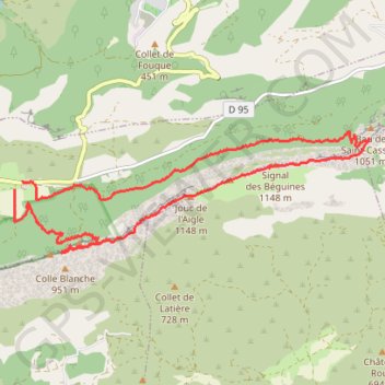 Trace GPS Crêts de la Sainte-Baume, itinéraire, parcours