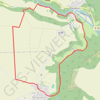 Trace GPS Les marais de Feigneux et de Pondron, itinéraire, parcours