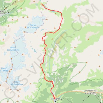 Trace GPS Col de la Vanoise - jour 2, itinéraire, parcours