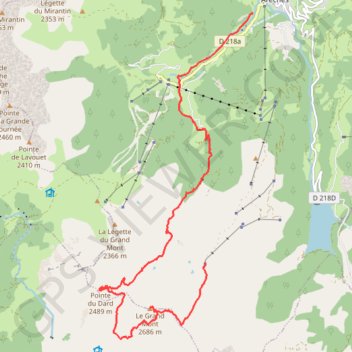 Trace GPS Tour antécime du grand Mont, grand Mont, col du Dard, pointe du Dard, itinéraire, parcours