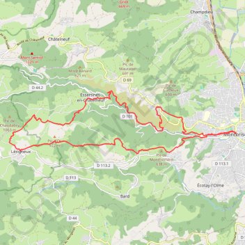 Trace GPS Montbrison - Lerigneux, itinéraire, parcours