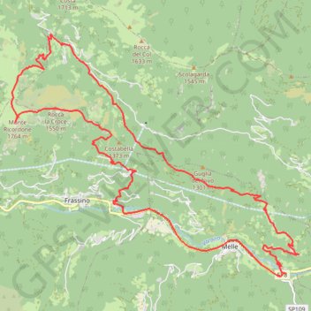 Trace GPS Monte Ricordone (val Varita), itinéraire, parcours