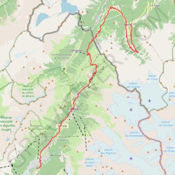Trace GPS Tour du Mont Blanc - Chamonix La Forclaz, itinéraire, parcours