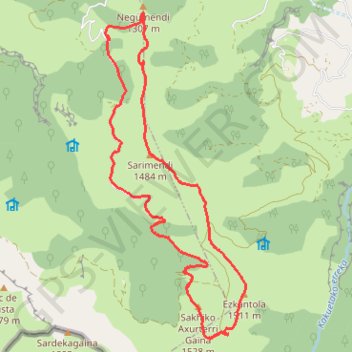 Trace GPS SARIMENDI-ESKANTOLHA depuis le cayolar d'Abarrakia, itinéraire, parcours