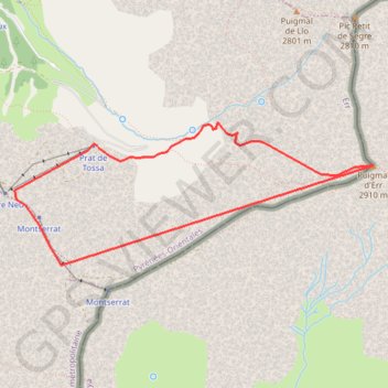 Trace GPS Montée vers puigmall derr, itinéraire, parcours