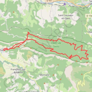 Trace GPS En forêt autour de Saou, itinéraire, parcours