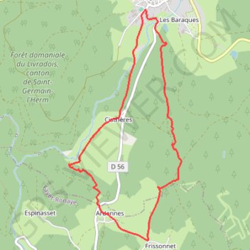 Trace GPS Ardennes et Cistrières - Saint-Germain-l'Herm, itinéraire, parcours