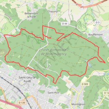 Trace GPS Parcours forêt de Montmorency, itinéraire, parcours