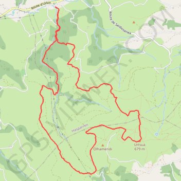 Trace GPS Mont Ursuya en circuit depuis Urcuray, itinéraire, parcours