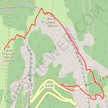 Trace GPS Col de Chironne - But de Nève - Col de Rousset, itinéraire, parcours