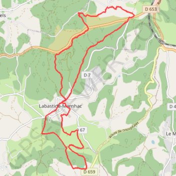 Trace GPS De la Rozière à Labastide-Marnhac, itinéraire, parcours