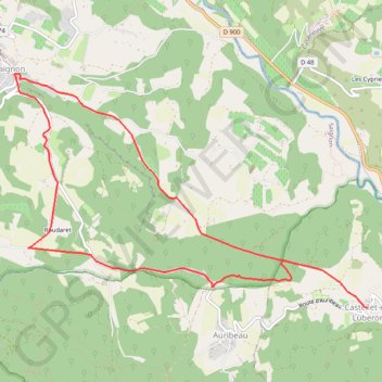 Trace GPS Castellet - Saignon - Auribeau - Castellet, itinéraire, parcours