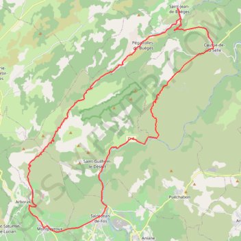 Trace GPS BOUCLE CYCLO N°4 - LES GORGES DE L’HÉRAULT ET LE COL DES LAVAGNES, itinéraire, parcours