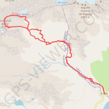 Trace GPS Le Rocher Blanc (Sept Laux), itinéraire, parcours