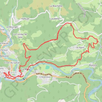 Trace GPS Saint Martin de Valamas - Château de Rochebonne, itinéraire, parcours