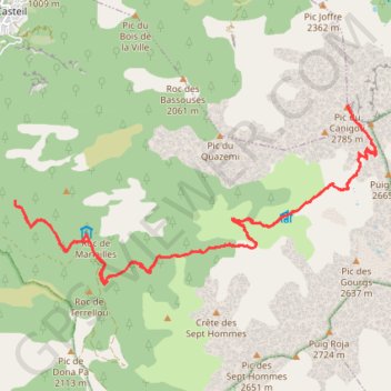 Trace GPS Le Randé Canigou, itinéraire, parcours