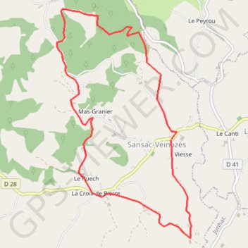 Trace GPS Rando à Sansac-Veinazès, itinéraire, parcours