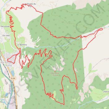 Trace GPS Roche de rame-lac du lauzet - ruines du puy, itinéraire, parcours