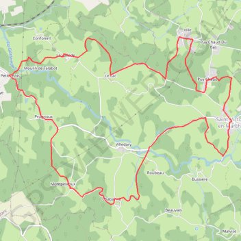Trace GPS Monts de Guéret, itinéraire, parcours