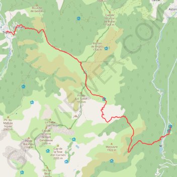 Trace GPS GR 10 Siguer Cabane de Clarans, itinéraire, parcours
