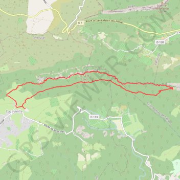 Trace GPS 20230305 Pic St-Loup par les crètes, itinéraire, parcours