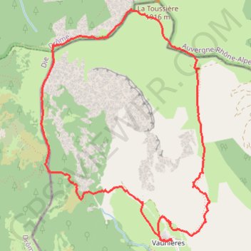 Trace GPS Col de Toussière, itinéraire, parcours