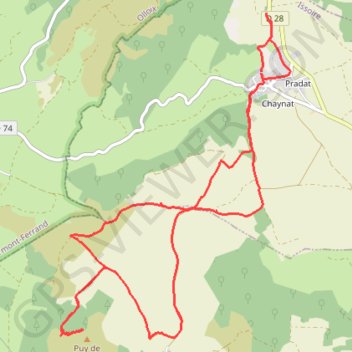 Trace GPS Le Puy de Gourdon - Chaynat, itinéraire, parcours