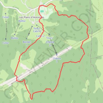 Trace GPS Les Plans d'Hotonnes, itinéraire, parcours