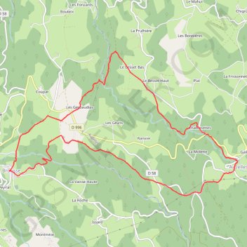 Trace GPS Entre Brousse et Auzelles, itinéraire, parcours