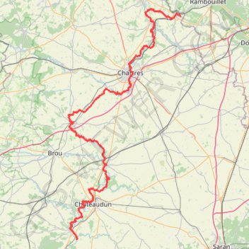 Trace GPS Le sentier GR 655 Ouest en Eure-et-Loir, itinéraire, parcours